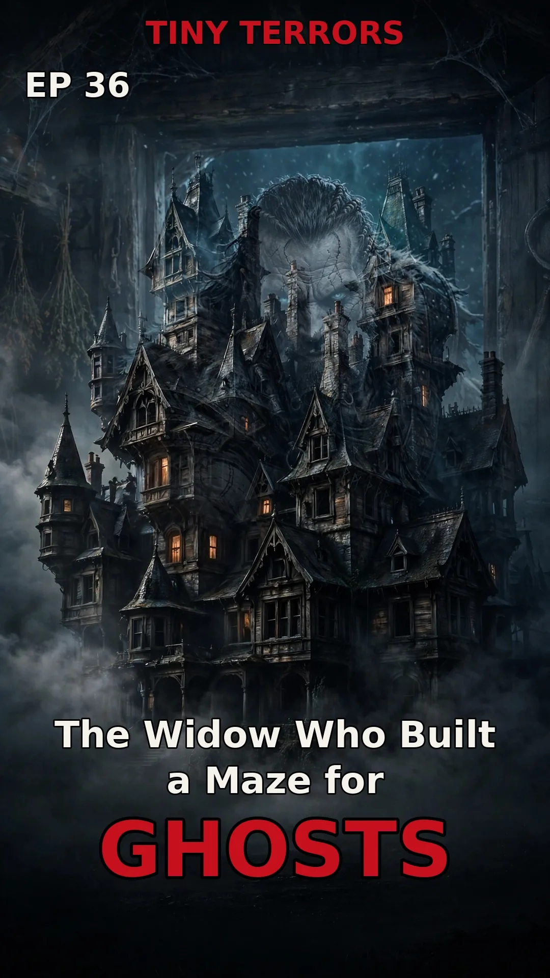 Cover art for episode 36: The Widow Who Built a Maze for GHOSTS